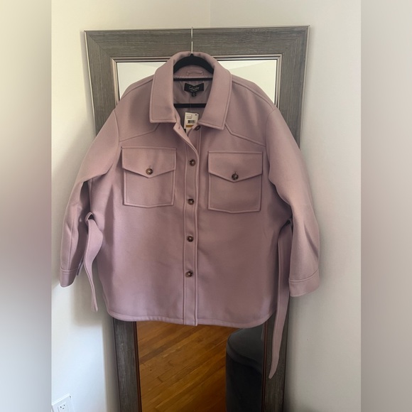 Macys Womens 3x Double Pocket Lavender Button Coat NWT - Picture 2 of 10